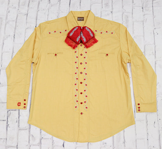 46 (3XL) Camisa Yellow Diseño Bordada Charra