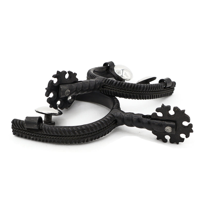 Charro Black Spurs Espuelas Coleadero Lienzo