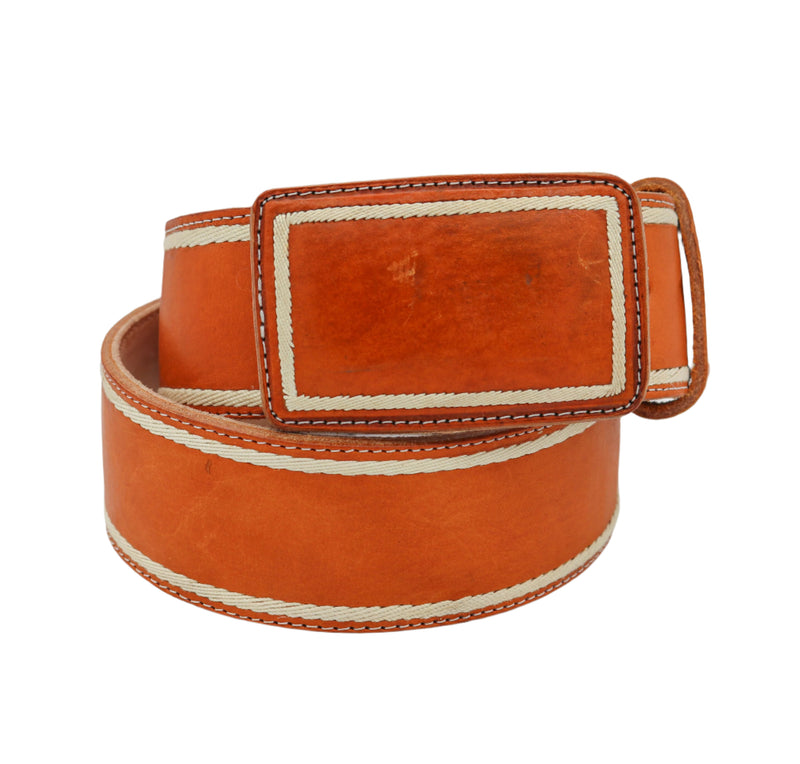 Honey Charro Leather Belt Cinto Pita