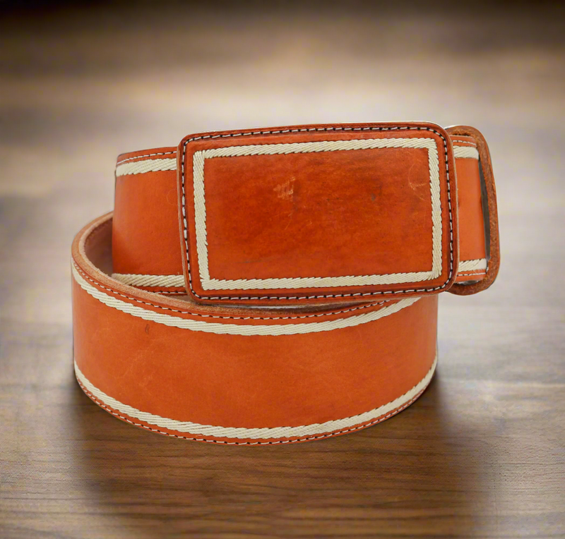 Honey Charro Leather Belt Cinto Pita