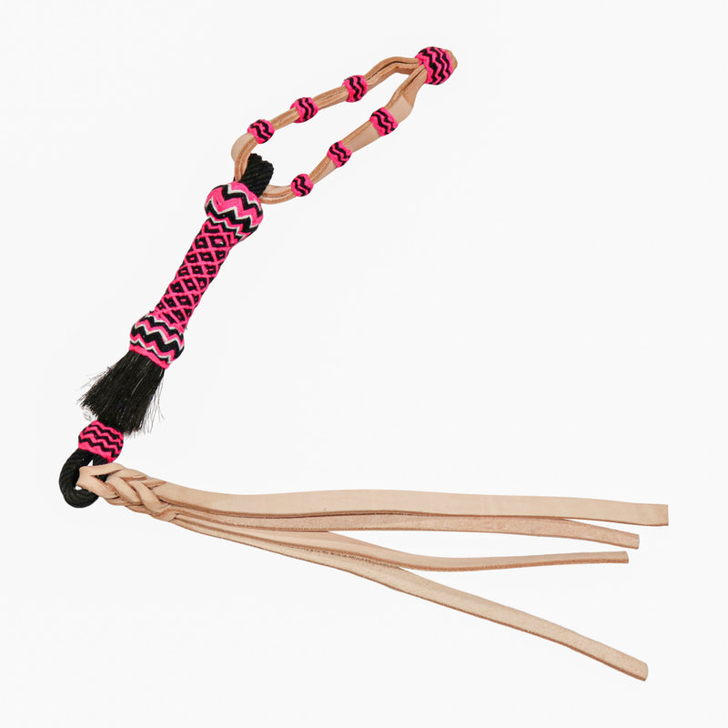 Pink Cuarta Black Quirt Whip Charra Chomite
