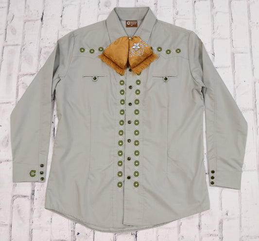 XL (42) Verde Charro Camisa Charra Diseño Bordada