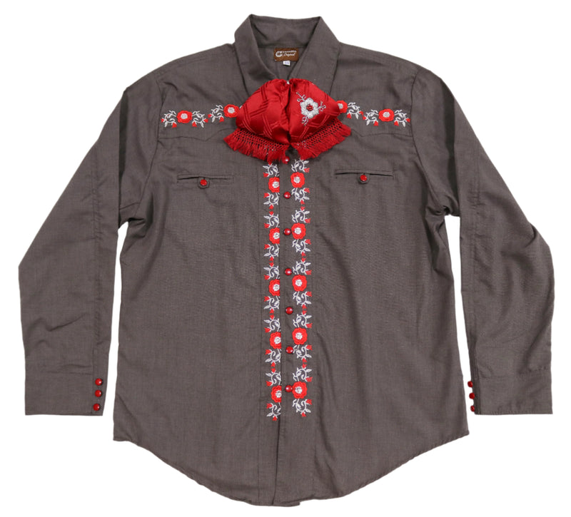 44 (2XL) Charcoal Charra Diseño Bordada