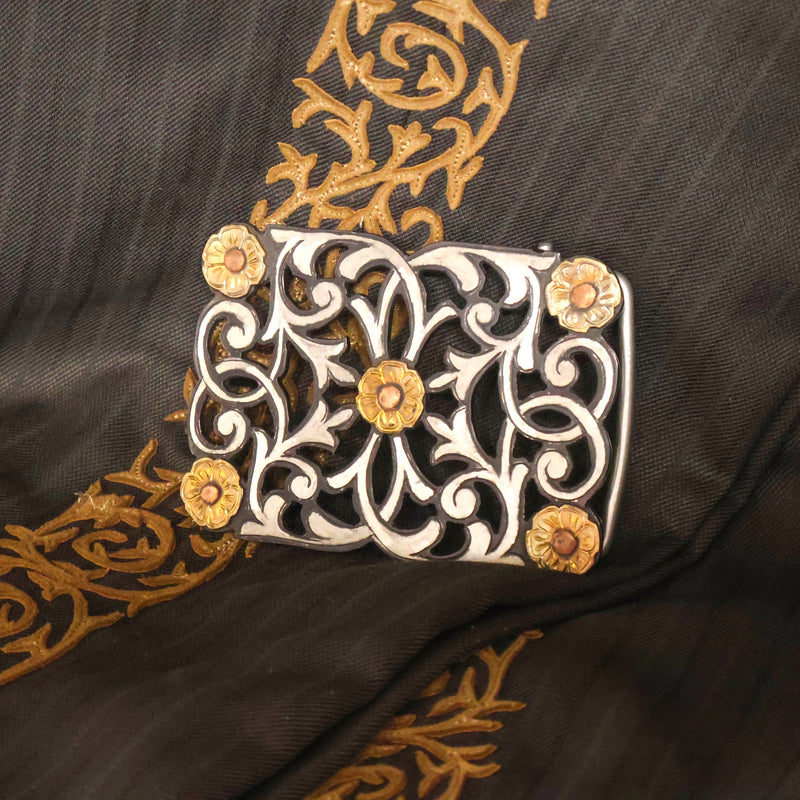 Pavonada Negra Charro Hebilla Buckle