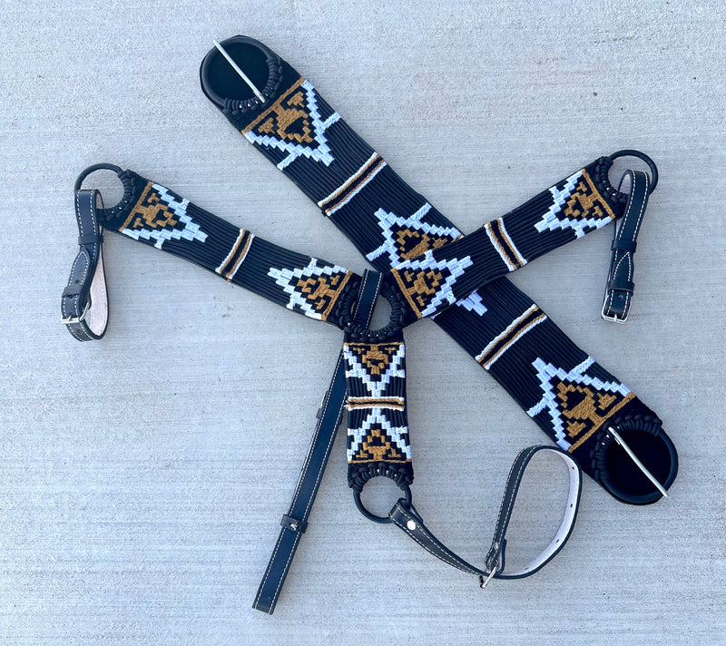 Charro Pechera Black / 35" Copper Brown Breastcollar/Cinch