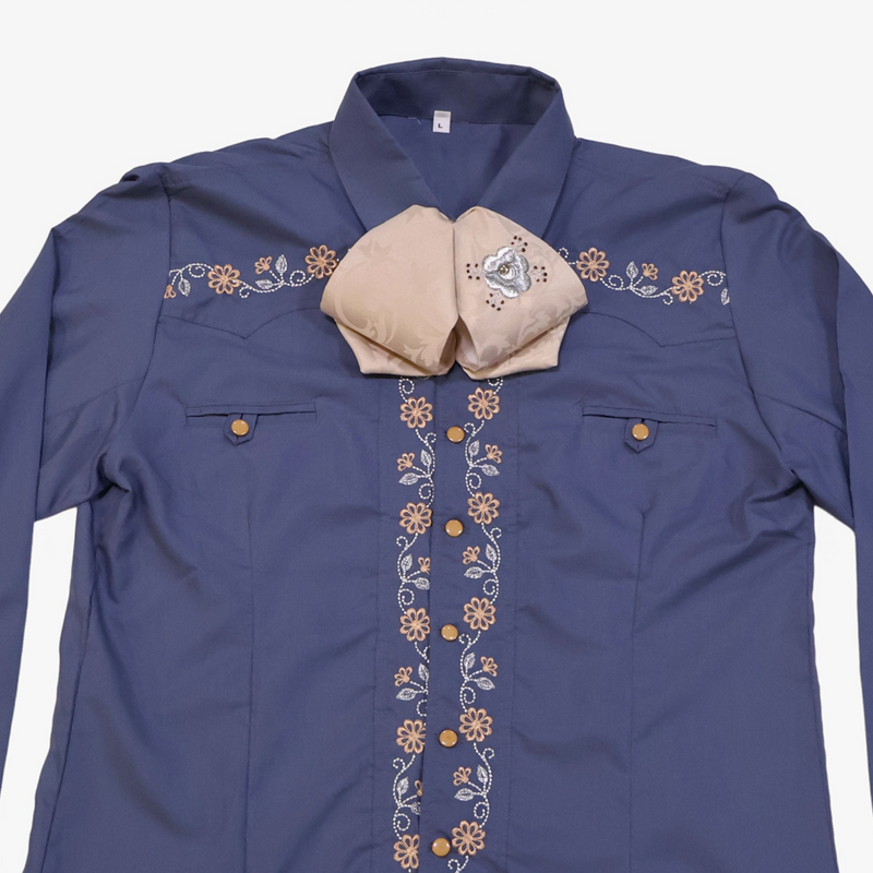 L (40) Camisa Charra Azul Charreria