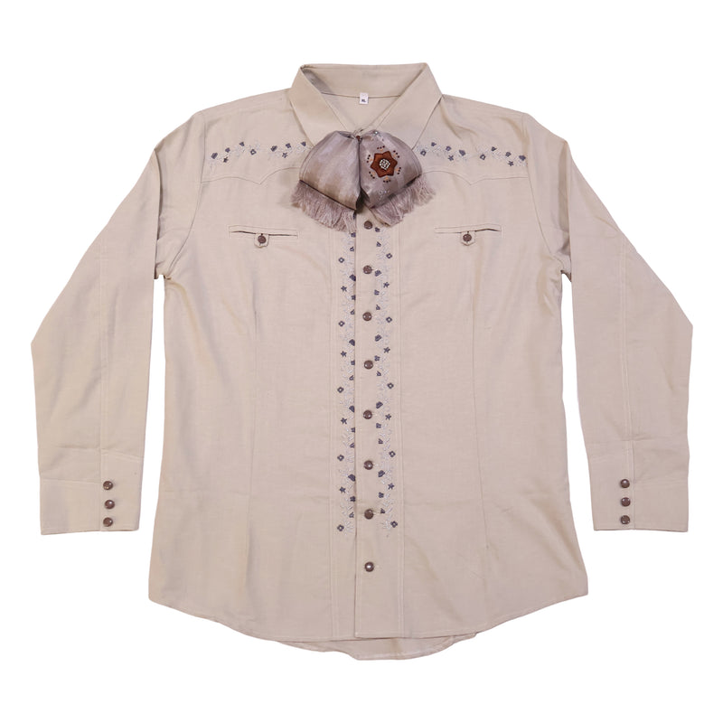 42 (XL) Charro Stone Camisa Charra Bordada