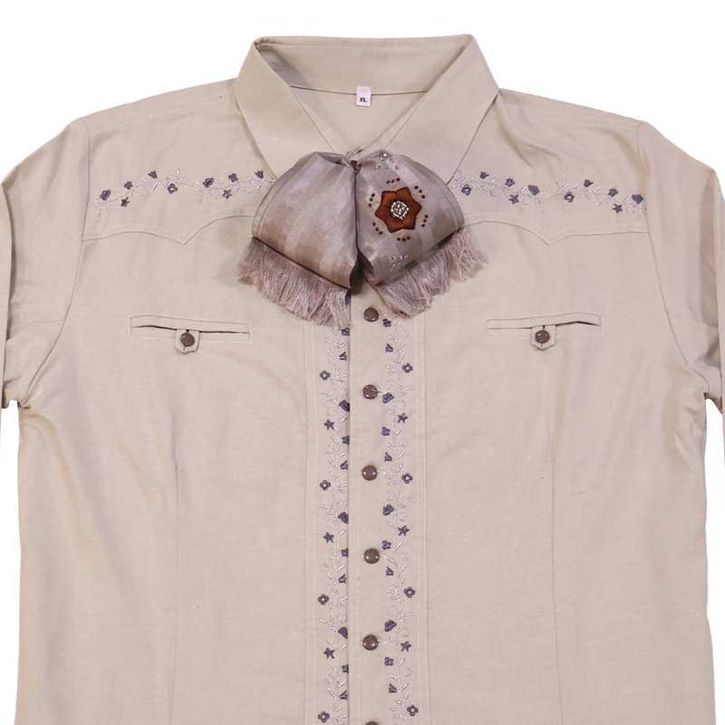42 (XL) Charro Stone Camisa Charra Bordada