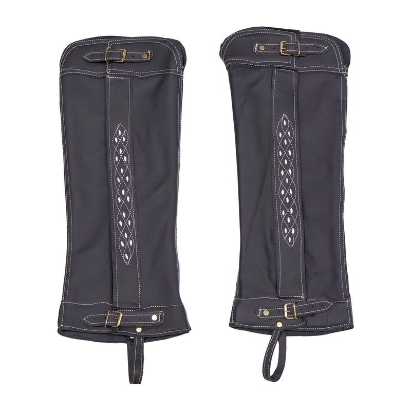 Charro Leather Black Piel Polainas Villistas Charras Chaps