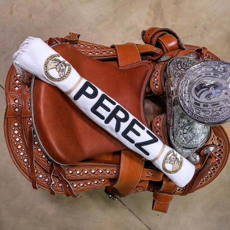 White Perez Charro Saddle Sarape Lienzo
