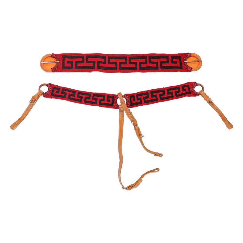 Pecho Pretal Diseno Tradicional Breast Collar/38" Cincho (SET) Breastcollar/Cinch - M-Royal Saddles - Charro Breastcollar/Pechera