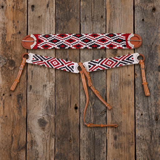 Charro Tricolor Pechera 38" Cincho Set Tack Saddle - M-Royal Saddles - Charro Breastcollar/Pechera