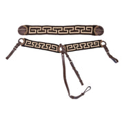 Brown Charro Greca Breastcollar/ 36" Cincho Set Pechera - M-Royal Saddles - Charro Breastcollar/Pechera