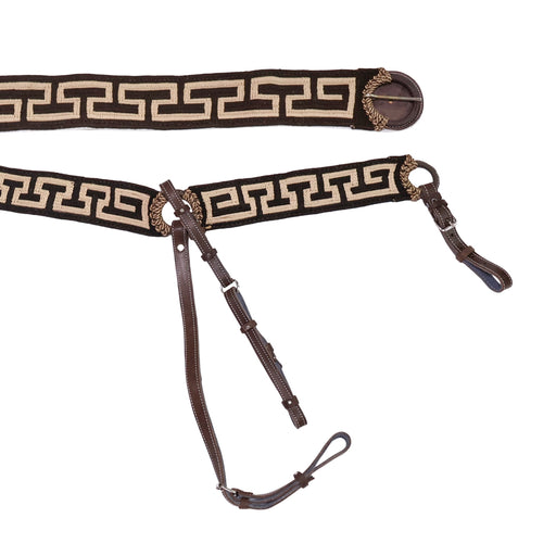 Cafe Charro Breast Collar/ 38" Cinch Pechera Para Caballo Cincho - M-Royal Saddles - Charro Breastcollar/Pechera