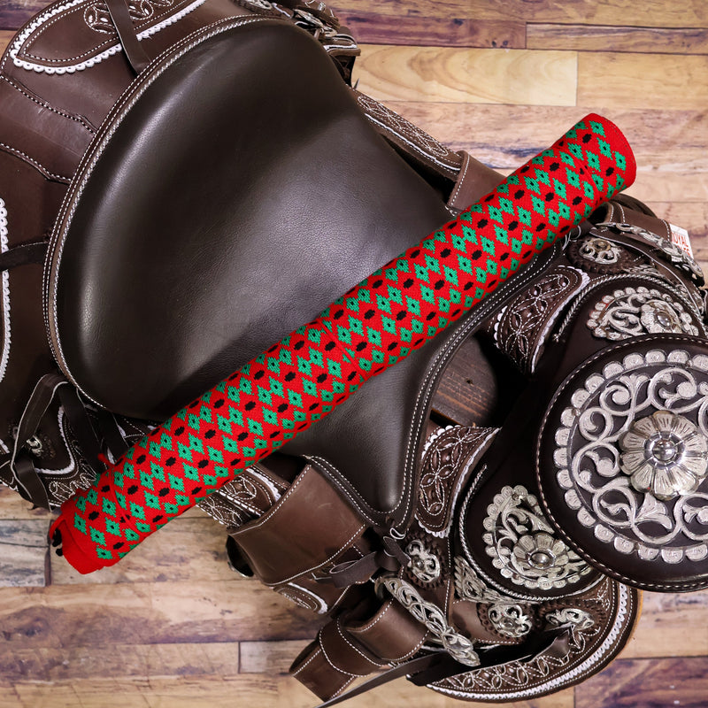 Charro Verde Red Diamond Sarape Fino Saddle