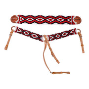 Charro Red Black Pechera Tack Saddle 38" Cincho Set - M-Royal Saddles - Charro Breastcollar/Pechera