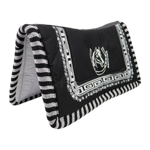 Horse Saddle Pad Black Carona Negra Montura Charra - M-Royal Saddles - Charro Pads/Caronas