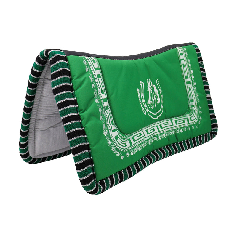 Green Carona Charro Saddle Pad Caballo - M-Royal Saddles - Charro Pads/Caronas