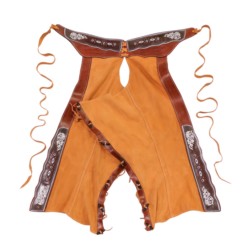 38" Charros Chaparreras Fina Pintada Gamuza Chaps Resacada