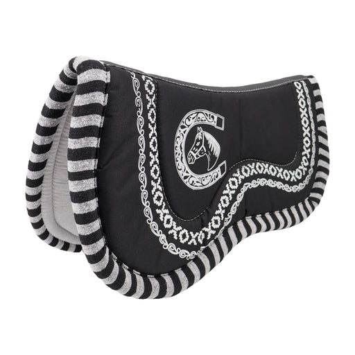 Charro Black Saddle Pad Carona Cola de Pato Negra - M-Royal Saddles - Charro Pads/Caronas