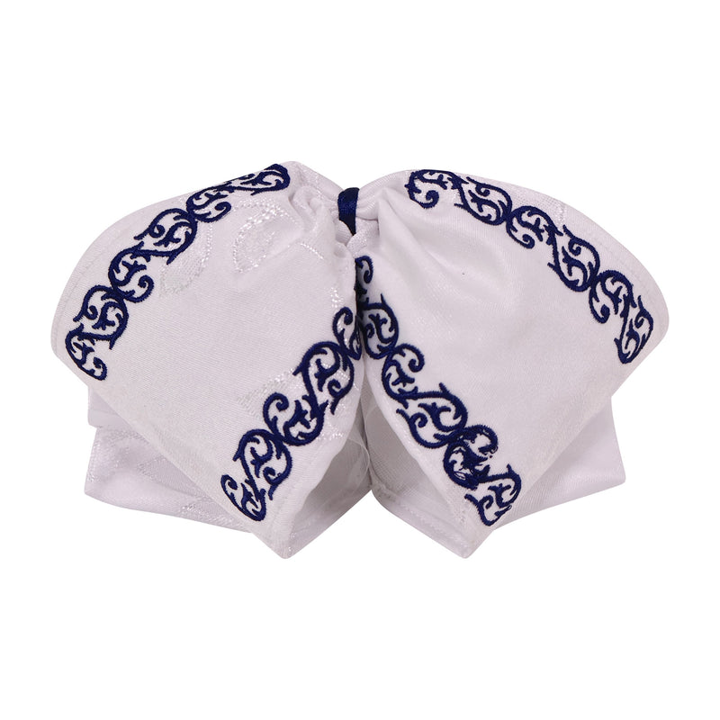 White Handmade Charro Bow Tie – Moño Charro Tradicional Mexicano