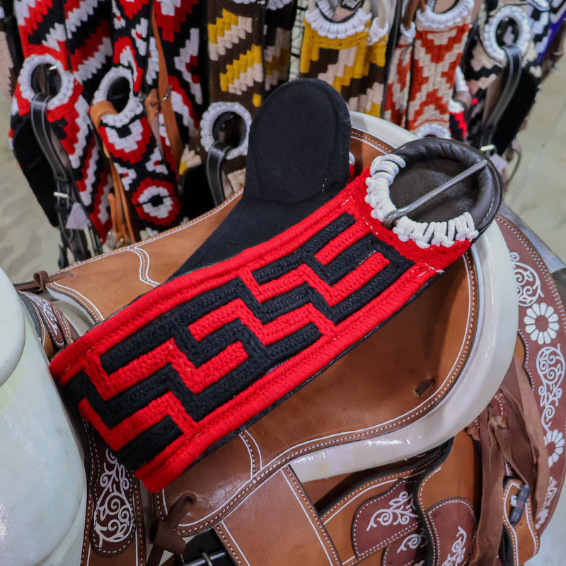 34.5" Cincho Greca Red Caballo Horse Saddle CInch