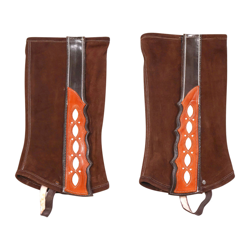Polainas (XL) Brown 2-Tone Gamuza Charro Half Suede Chaps