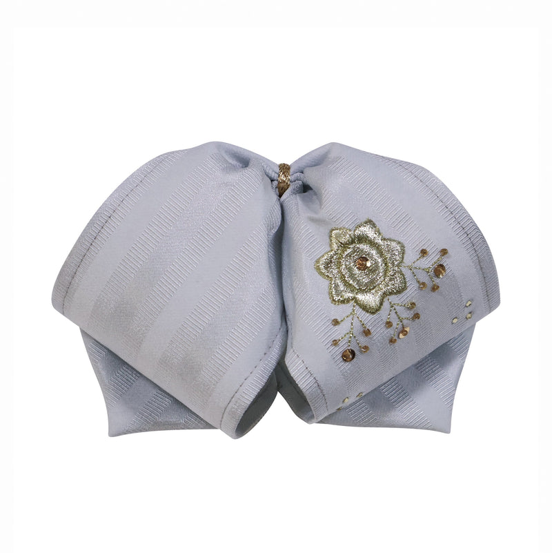 Silver Mono Charro Flor Bowtie