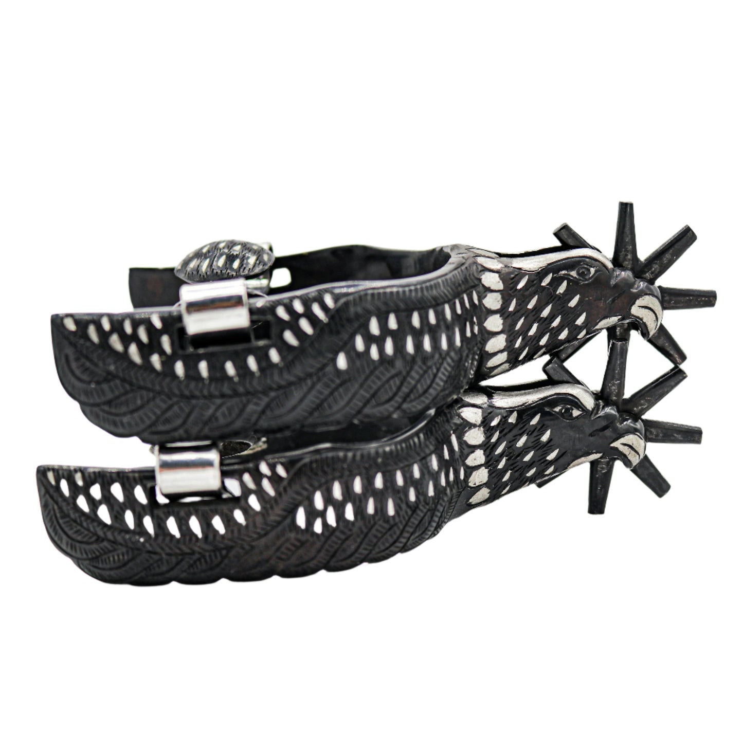 Espuelas Charras Pavonadas Eagle Charro Spurs/Straps