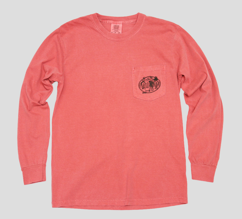 Salmon "3 Charros" Pocket Long Sleeve T-Shirt