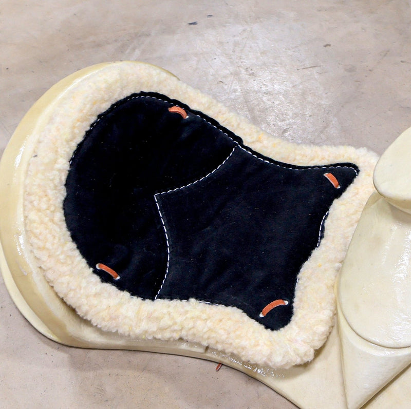 Black Asiento Borrego Saddle Wool Cushion - M - Royal Saddles - Charro Saddle Parts