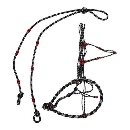 Black Bosalillo Charro De Nylon Horse Bosal Set - M - Royal Saddles - Charro Bozal