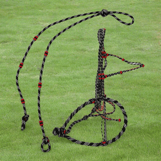 Black Bosalillo Charro De Nylon Horse Bosal Set - M - Royal Saddles - Charro Bozal