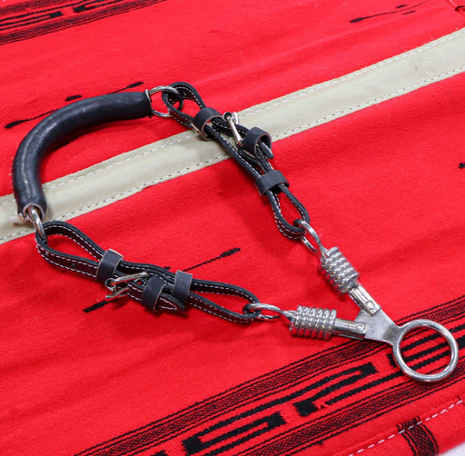 Black Charro Bosal De Tijeras Scissor Leather - M - Royal Saddles - Charro Bozal