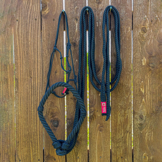 Black Charros Bosal Falsa/Rienda Bosal Hackamore - M - Royal Saddles - Charro Bozal