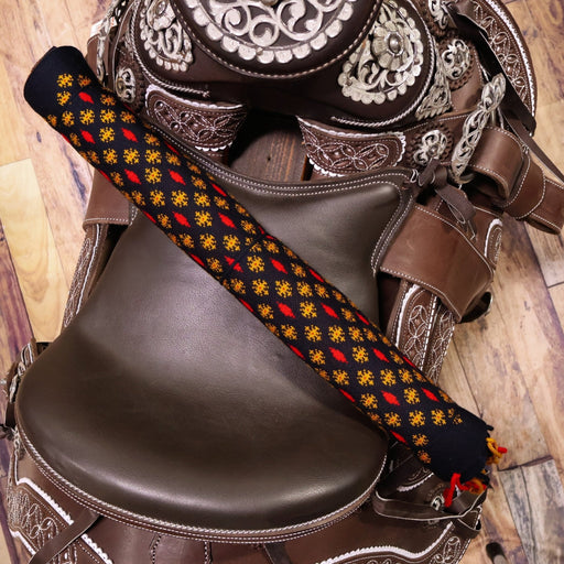Black Fino Diseno Sarape Charro Horse Saddle - M - Royal Saddles - Sarapes