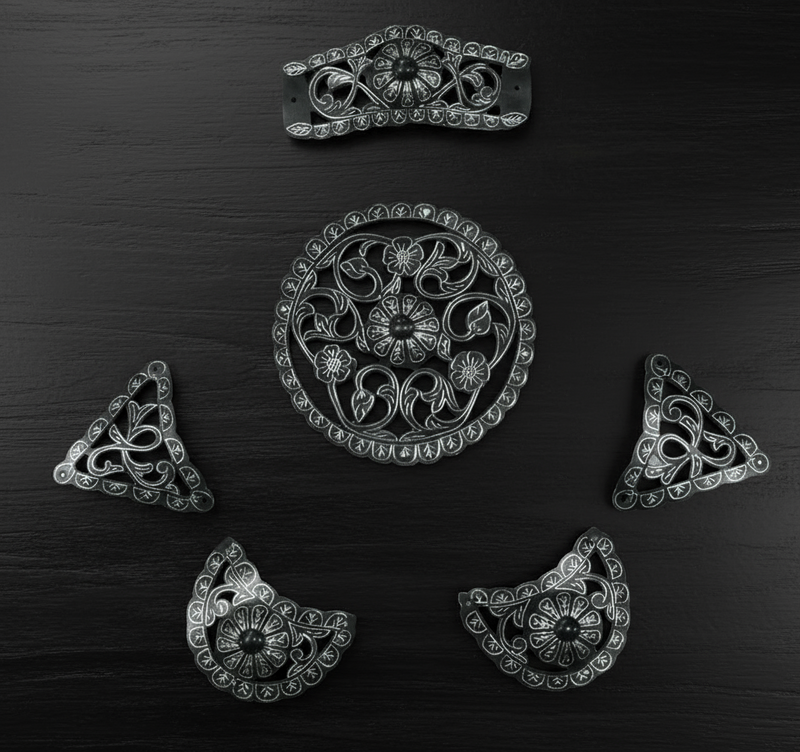 Black Fino Para Montura Herraje Charra Saddle Tree Kit