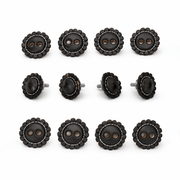 Black Juego De Chapetones Monturas Charras Conchos - M - Royal Saddles - Charro Saddle Parts
