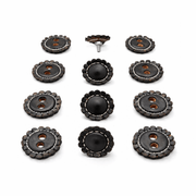 Black Juego De Chapetones Monturas Charras Conchos - M - Royal Saddles - Charro Saddle Parts