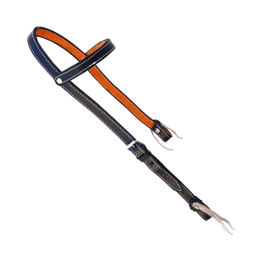 Black Simple Charro Cabezada Horse Headstall - M - Royal Saddles - Charro Headstalls/Cabezada