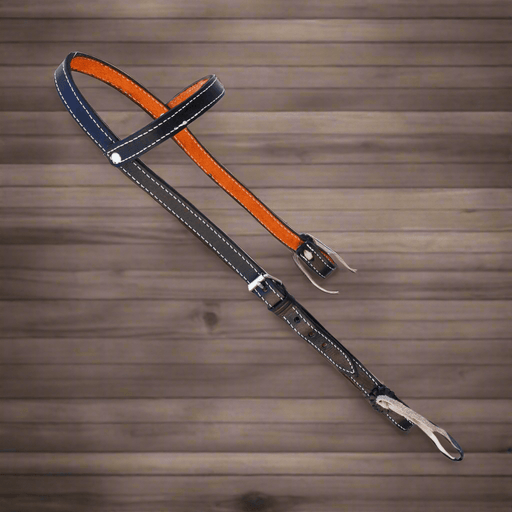 Black Simple Charro Cabezada Horse Headstall - M - Royal Saddles - Charro Headstalls/Cabezada