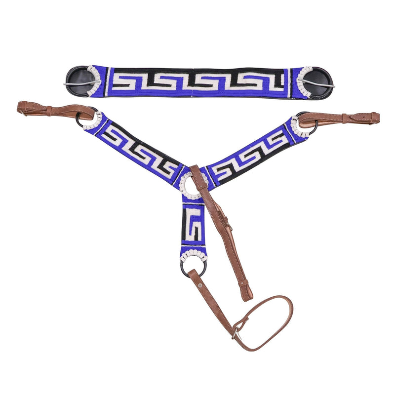 Blue Charro Breastcollar 35" Cincho Saddle Pechera - M - Royal Saddles - Charro Breastcollar/Pechera