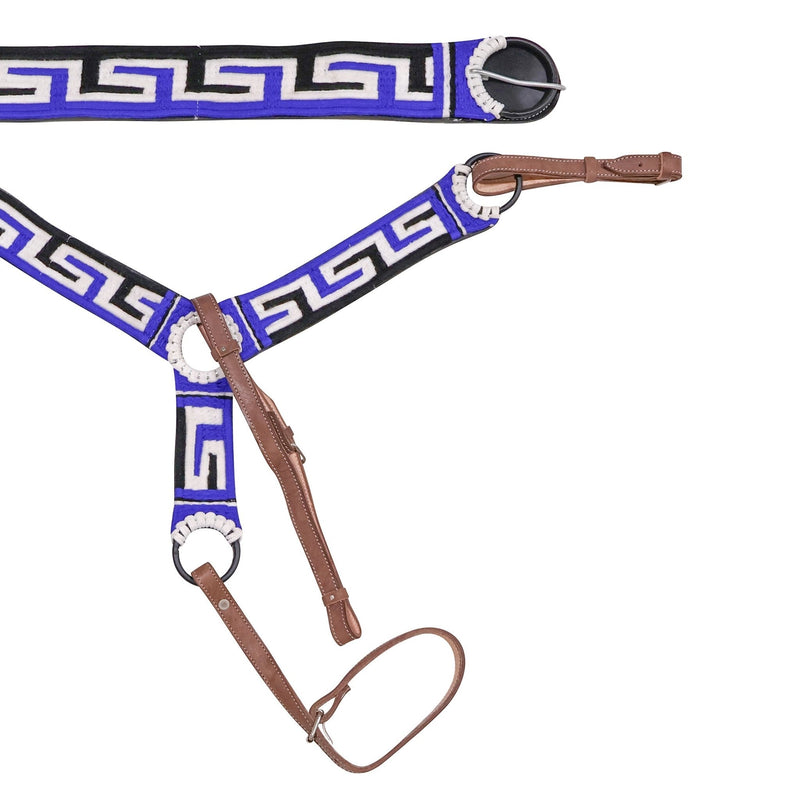Blue Charro Breastcollar 35" Cincho Saddle Pechera - M - Royal Saddles - Charro Breastcollar/Pechera