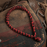 Bosal Charro Algodon Rojo Bosal Black Braided Cotton - M - Royal Saddles - Charro Bozal