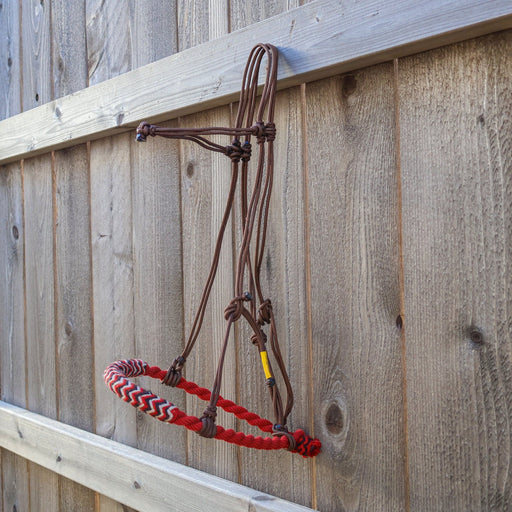 Bosal Charro Naranja Algodon Trenzado Horse Cotton Braided Bosal Orange - M - Royal Saddles - Charro Bozal