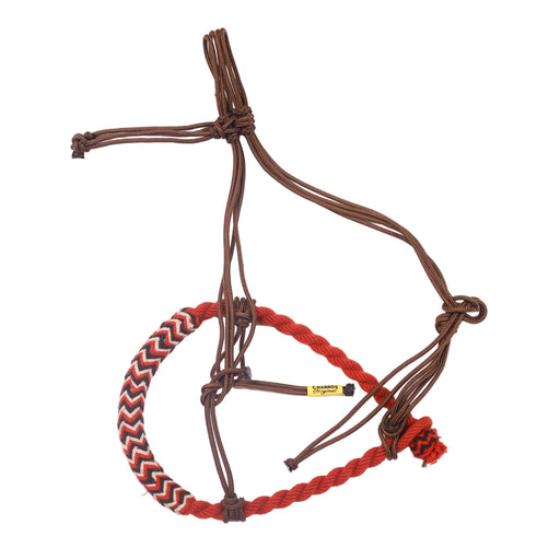 Bosal Charro Naranja Algodon Trenzado Horse Cotton Braided Bosal Orange - M - Royal Saddles - Charro Bozal