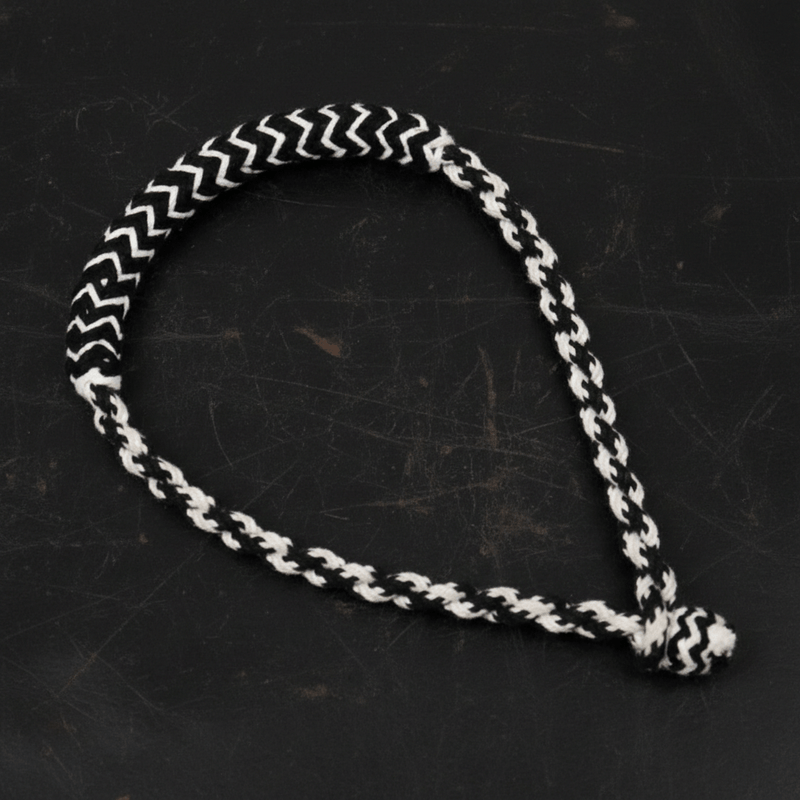 Bosal Negro/Blanco Trenzado Horse Cotton Braided Bosal Black/White - M - Royal Saddles - Charro Bozal