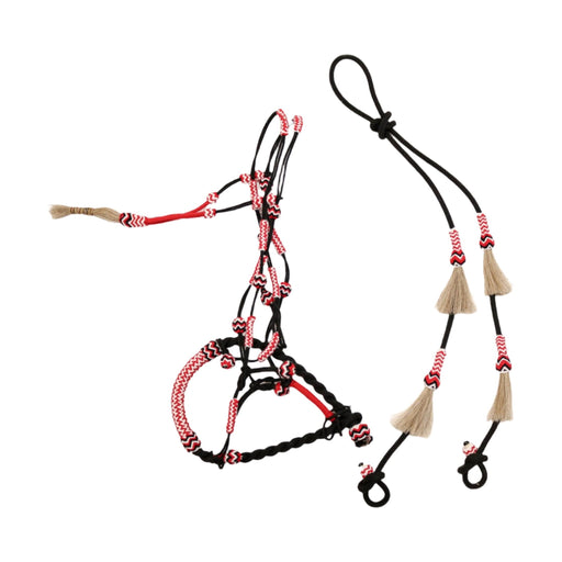 Bosalillo Charro De Algodon Black Horse Cotton Bosal Set Black - M - Royal Saddles - Charro Bozal