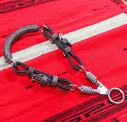 Brown Charro Bosal De Tijeras Leather Training Bosal - M - Royal Saddles - Charro Bozal