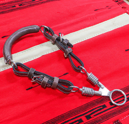 Brown Charro Bosal De Tijeras Leather Training Bosal - M - Royal Saddles - Charro Bozal